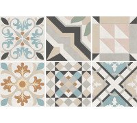 Керамогранит New Trend GP2020DMX11 Design Art Mix 3 20x20 микс матовый с орнаментом