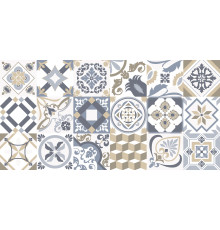 Настенная плитка New Trend WT36AOD55 Artwood Pattern 30x60 серо-бежевая глянцевая пэчворк