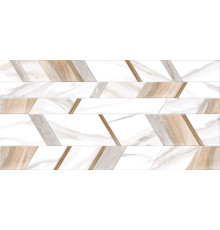 Настенная плитка New Trend WT36VOC55 Volcano Pattern 30x60 бежево-белая глянцевая под мрамор / дерево