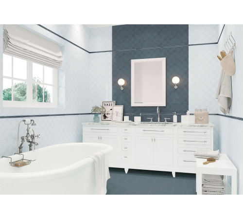 Бордюр Adele Sapphire BW0ADE23 50x500x9.5 Глянцевая