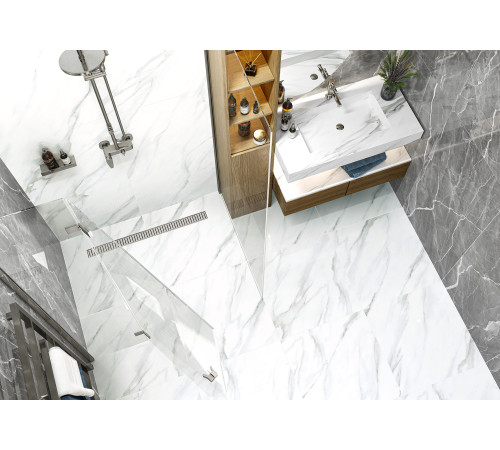 Керамогранит LCM 6060AMC15P American Calacatta 60x60 белый полированный под камень