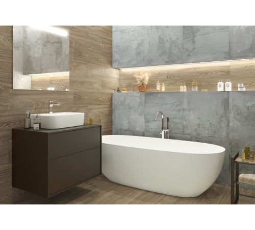 Керамогранит Alma Ceramica GFA92ADR04R Andora 90x20 бежевый матовый под дерево