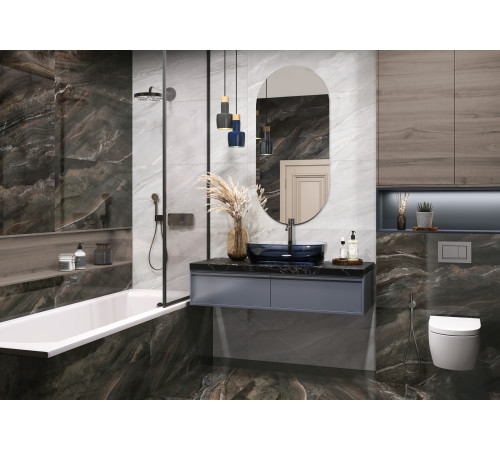 Керамогранит LCM 60120ARI15P Argentina Gray 60x120 серый полированный под мрамор