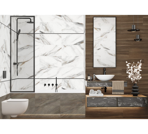Керамогранит Delacora GP2090ARF21R Artfloor Marron Sugar 20x90 кремовый рельефный под дерево