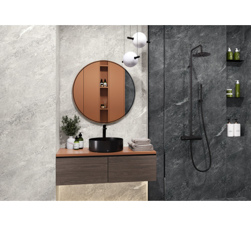 Керамогранит LCM 60120AJA99M Ajax Black 60x120 черный глазурованный матовый / карвинг под камень
