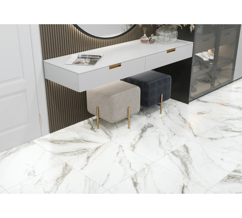 Напольная плитка Alma Ceramica GFA57BLT07L Baltia 57x57 белая лаппатированная под камень