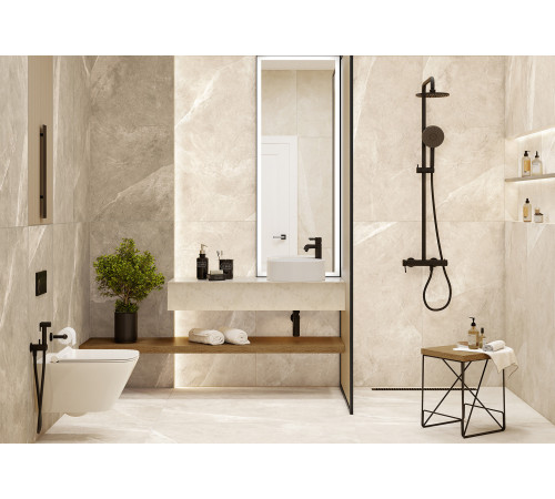 Керамогранит Alma Ceramica GFA57BST04R Basalto 57x57 бежевый сахарный под камень
