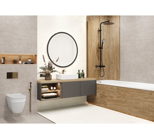 Керамогранит Alma Ceramica GFU60120BLN04R Berlin 60x120 кремовый глазурованный матовый под бетон