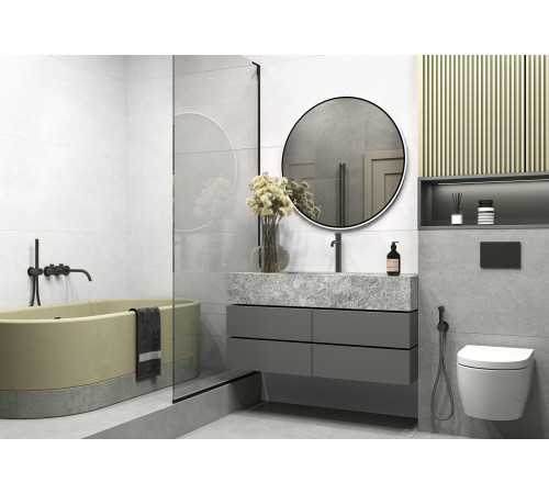 Керамогранит Alma Ceramica GFU60120BTP00R Beton PRO 60x120 белый глазурованный матовый под бетон