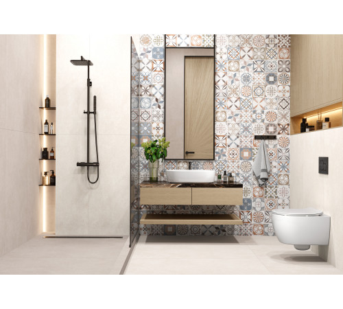 Керамогранит Alma Ceramica GFU60120BTP00R Beton PRO 60x120 белый глазурованный матовый под бетон
