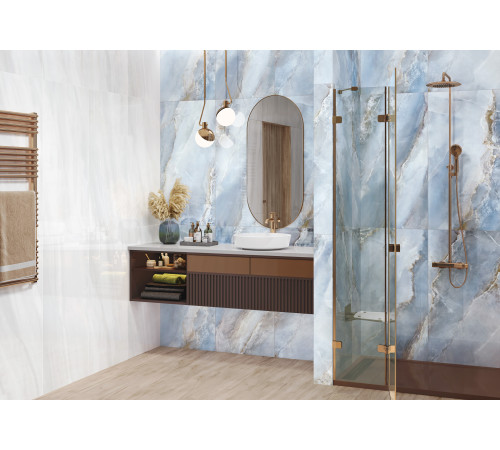 Керамогранит LCM 60120BLM06HG Blumarin 60x120 голубой суперполированный под оникс