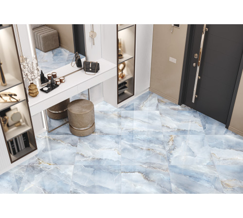 Керамогранит LCM 60120BLM06HG Blumarin 60x120 голубой суперполированный под оникс