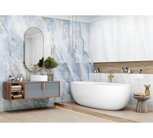 Керамогранит LCM 60120BLM06HG Blumarin 60x120 голубой суперполированный под оникс