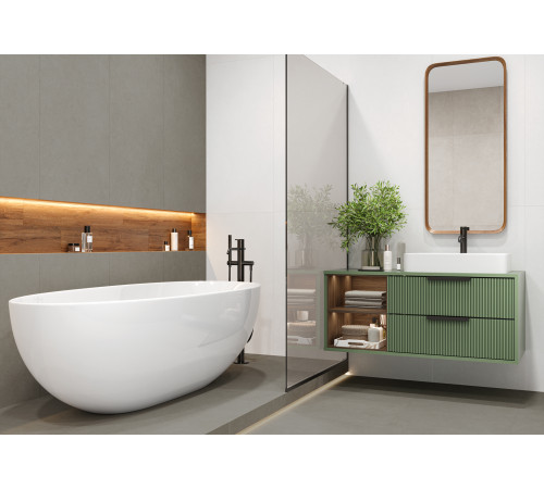 Керамогранит Alma Ceramica GFU60120BND07R Bond 60x120 белый матовый / противоскользящий под бетон