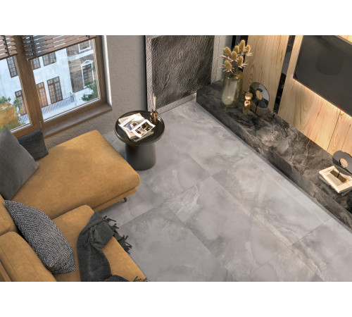 Керамогранит LCM 60120ELX15P Elixir Gray 60x120 серый полированный под камень