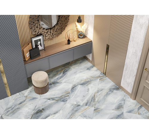 Керамогранит New Trend D60228M Estelle Blue 60x60 голубой матовый / карвинг под оникс