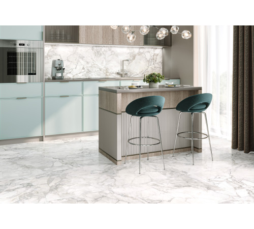 Керамогранит New Trend 60120IMA05P Imagine Light 60x120 белый / серый полированный под камень