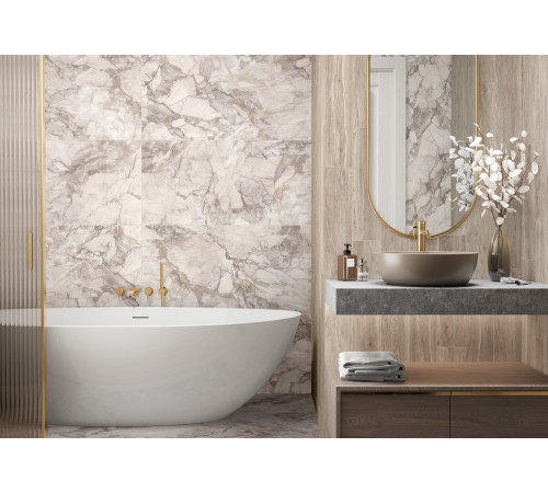 Керамогранит New Trend 60120IMA05P Imagine Light 60x120 белый / серый полированный под камень