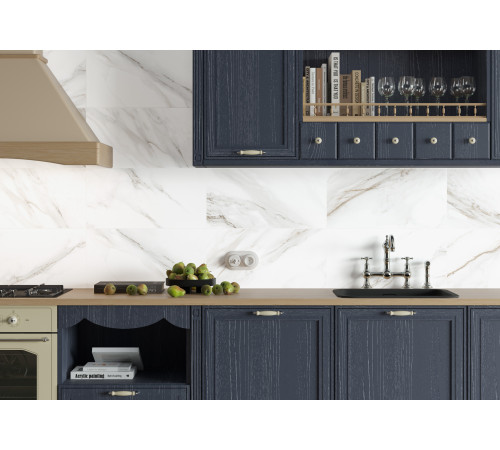 Керамогранит Delacora D120210M Calacatta Andrea 60x120 белый матовый / карвинг под мрамор