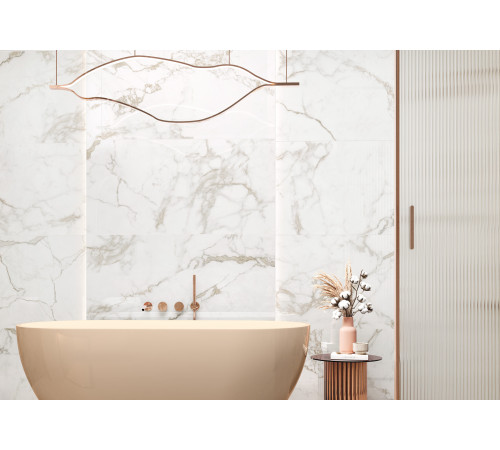Керамогранит New Trend 60120ARS01P Calacatta Arabesque 60x120 белый полированный под мрамор
