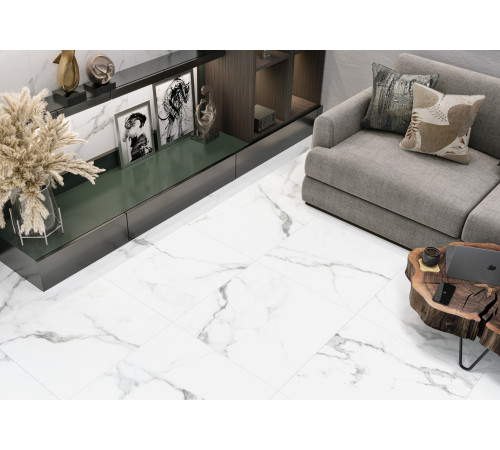 Керамогранит Delacora 6060CLL15 Calacatta Lincoln Sugar 60x60 белый лаппатированный под мрамор