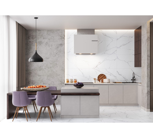 Керамогранит Delacora 60120CMI01 Calacatta Milazzo Gold Sugar 60x120 белый лаппатированный под мрамор