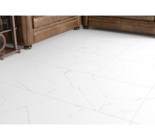 Керамогранит Alma Ceramica GFU60120CRR00R Carrara 60x120 белый глазурованный матовый под камень