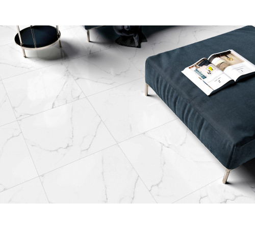 Керамогранит Alma Ceramica GFU60120CRR00R Carrara 60x120 белый глазурованный матовый под камень