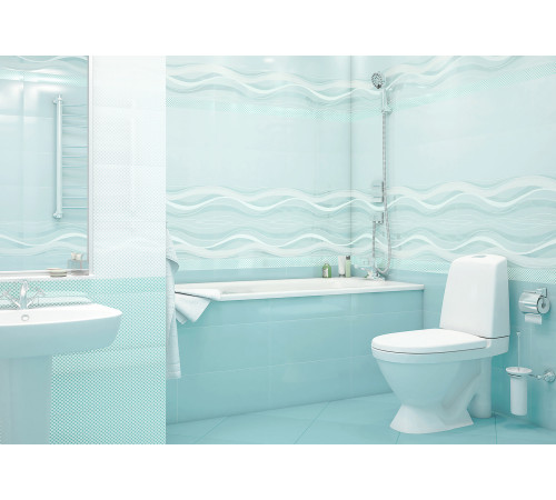 Плитка настенная Luster Aquamarine WT9LST16 249x500x7.5 Глянцевая