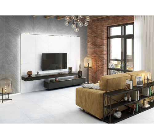Керамогранит Delacora D12044M Metallic White 60x120 белый матовый под камень