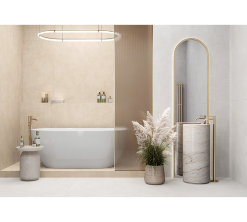 Керамогранит Alma Ceramica GFU60120MUR04R Mural 60x120 бежевый глазурованный матовый / противоскользящий под бетон