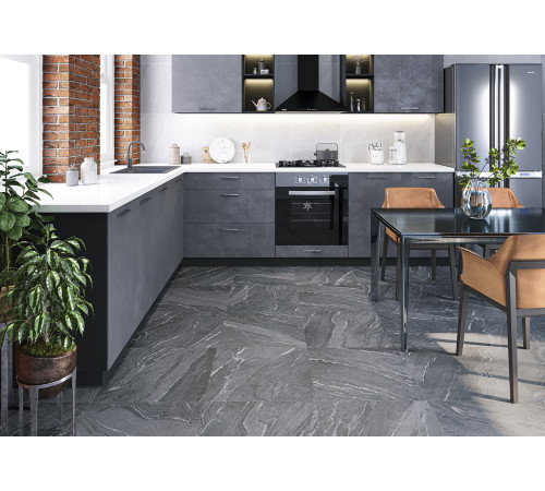 Керамогранит Alma Ceramica GFU6060NXT70R Nexstone Sugar черный сахарный / противоскользящий под камень