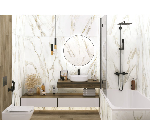 Керамогранит Delacora D12053M Omega Silver 60x120 белый матовый под мрамор