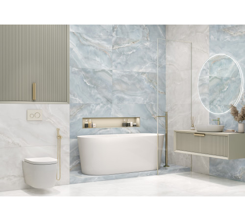 Керамогранит Delacora 60120ONB06 Onyx Breez Sugar 60x120 голубой лаппатированный под оникс