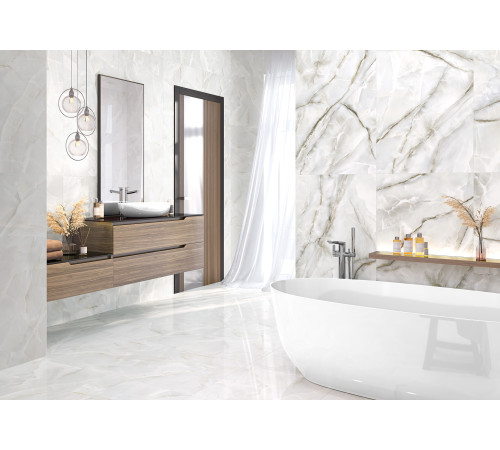 Керамогранит LCM 60120ORO15P Onyx Royal Gray 60x120 серый полированный под камень