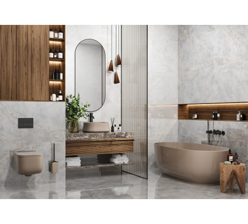 Керамогранит New Trend 60120ETR00P Onice Vetro Light 60x120 светло-серый полированный под оникс
