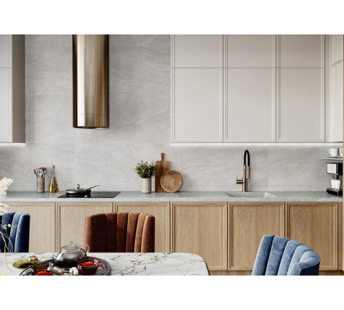 Керамогранит Alma Ceramica GFU60120RKL04R Rock Line 60x120 белый глазурованный матовый / противоскользящий под камень