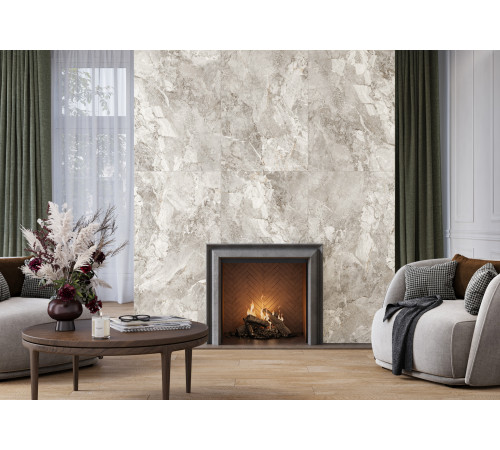 Керамогранит Alma Ceramica GFU60120RKL04R Rock Line 60x120 белый глазурованный матовый / противоскользящий под камень