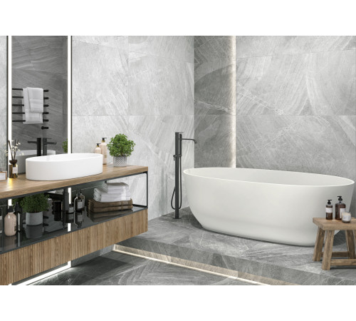 Керамогранит New Trend D60203M Rock Gray 60x60 серый матовый / карвинг под камень