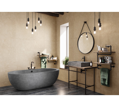 Керамогранит Alma Ceramica GFU6060SHP40R Sharp 60x60 бежевый глазурованный матовый / карвинг / противоскользящий под бетон