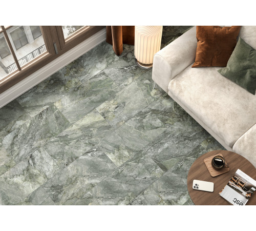 Керамогранит Delacora D30003M Slate Green 30x60 зеленый матовый карвинг под камень