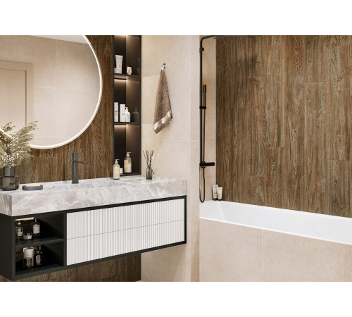 Керамогранит Alma Ceramica GFA92SOH04R Soho 90x20 бежевый матовый под дерево