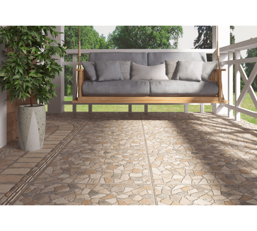 Керамогранит Alma Ceramica GFU04STA04R Stail 60x60 бежевый / коричневый сахарный под камень