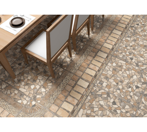 Керамогранит Alma Ceramica GFU04STA04R Stail 60x60 бежевый / коричневый сахарный под камень