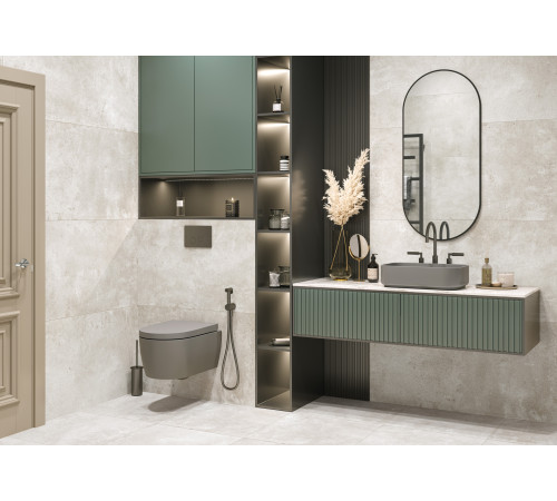 Керамогранит Delacora D120213M Walter Graphite 60x120 серый матовый / карвинг под бетон