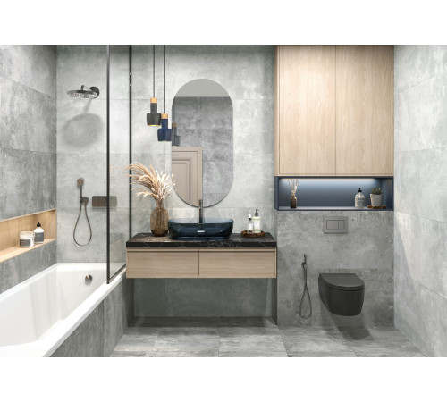 Керамогранит Delacora D120213M Walter Graphite 60x120 серый матовый / карвинг под бетон