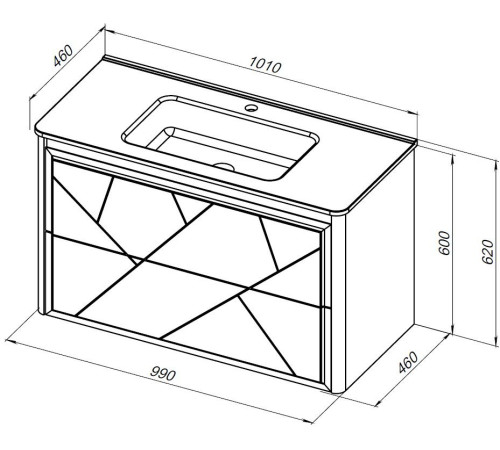 Тумба под раковину Allen Brau Paris 100 1.360002.PGM платина матовый