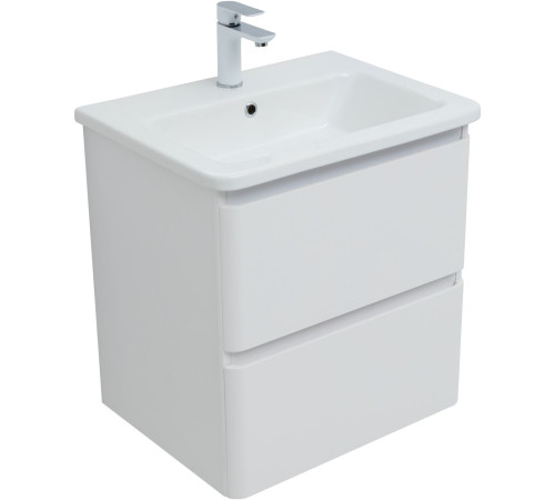 Тумба под раковину Aquanet Эмбер 60 белый матовый