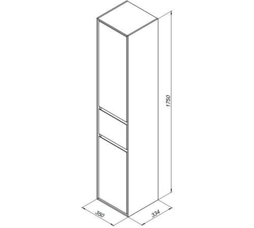 Шкаф-пенал Aquanet Милан 35 белый глянец (с ящиком)