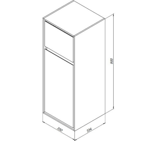 Шкаф-пенал Aquanet Милан 35 дуб рошелье (малый)